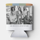 Moderne zakelijke zwart-witfoto blikjeskoeler (Achterkant)