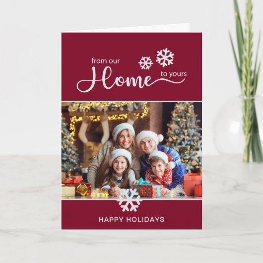 Moderne zakenfotokerst in onroerend goed feestdagen kaart (Voorkant)