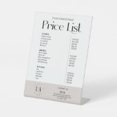 Moderne zakenprijslijst met elegante Logo Reclamebord Met Voetstuk (Voorkant)