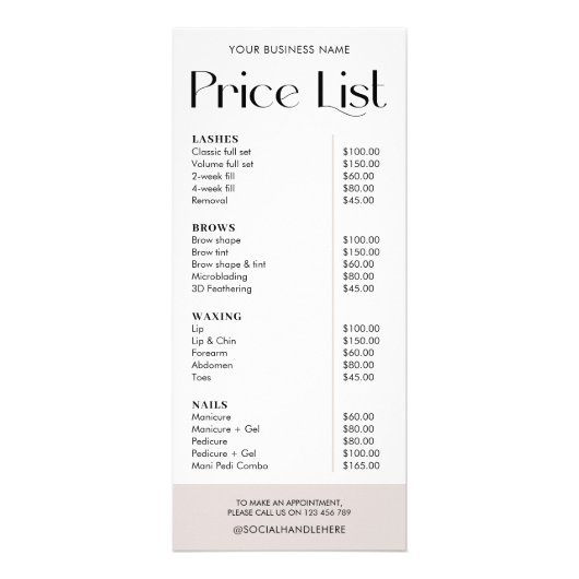 Moderne zakenprijslijst met elegante Logo Reclamekaart (Voorkant)