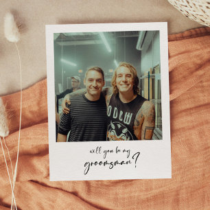Moderne Zal je mijn bruidsjonker foto kaart zijn