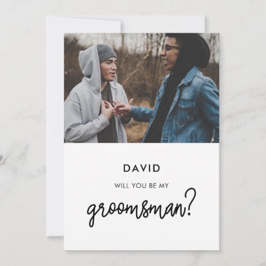 Moderne Zal je mijn bruidsjonker zijn fotokaart Kaart (Voorkant)