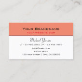 Moderne zalm en witte, eenvoudige, moderne, profes visitekaartje (Achterkant)