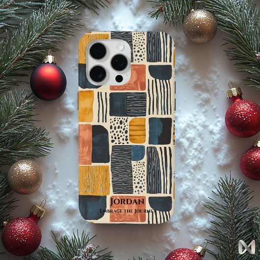 Moderne Zambiaanse Batik – Aardse Abstracte Patron Case-Mate iPhone Case