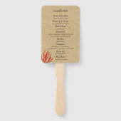 Moderne Zand & Koraal Huwelijksprogramma Hand Fans Handwaaier (Achterkant)