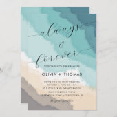 Moderne zandstralen altijd voor altijd bruiloft kaart (Voorkant / Achterkant)
