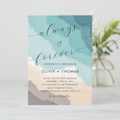 Moderne zandstralen altijd voor altijd bruiloft kaart (Staand voorkant)