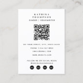 Moderne Zanger Muzikant Foto Gitarist QR Code Visitekaartje (Achterkant)