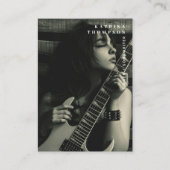 Moderne Zanger Muzikant Foto Gitarist QR Code Visitekaartje (Voorkant)