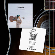 Moderne zanger muzikant foto sociale media QR code