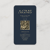 Moderne zangeres Monogram Muziekleraar Blauw Goud Visitekaartje (Achterkant)