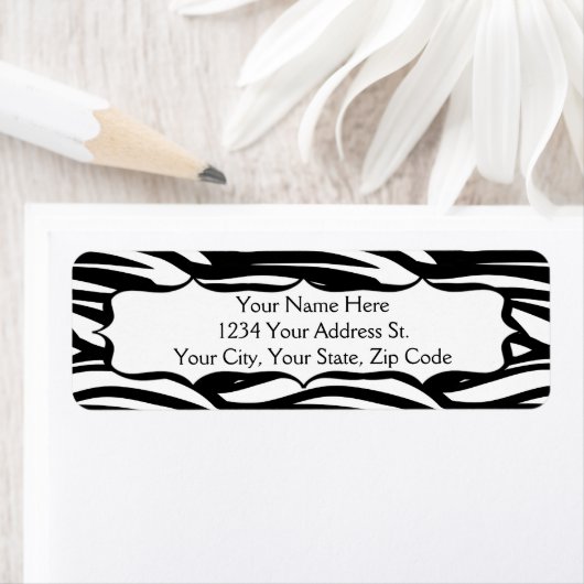 Moderne Zebra-adreslabels Etiket (Insitu)