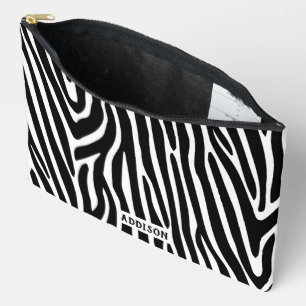 Moderne zebra gestreepte gepersonaliseerde etui