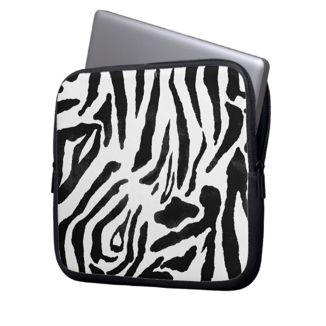 Moderne Zebra Laptop Sleeve (Voorkant Links)