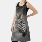 Moderne Zebra portret - Waterverf van wilde dieren Schort (Insitu)