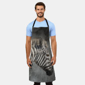 Moderne Zebra portret - Waterverf van wilde dieren Schort (Gedragen)