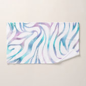 Moderne Zebra Print Glam Blue Paarse Glitter Bad Handdoek (Handdoek)