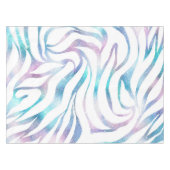 Moderne Zebra Print Glam Blue Paarse Glitter Tafelkleed (Voorkant (Horizontaal))