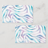 Moderne Zebra Print Glam Blue Paarse Glitter Visitekaartje (Voorkant / Achterkant)