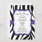 Moderne Zebra Print Meisjes Baby shower Uitnodigin Kaart (Voorkant)