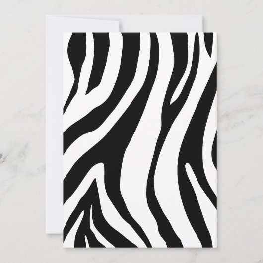 Moderne Zebra Print Meisjes Baby shower Uitnodigin Kaart (Achterkant)