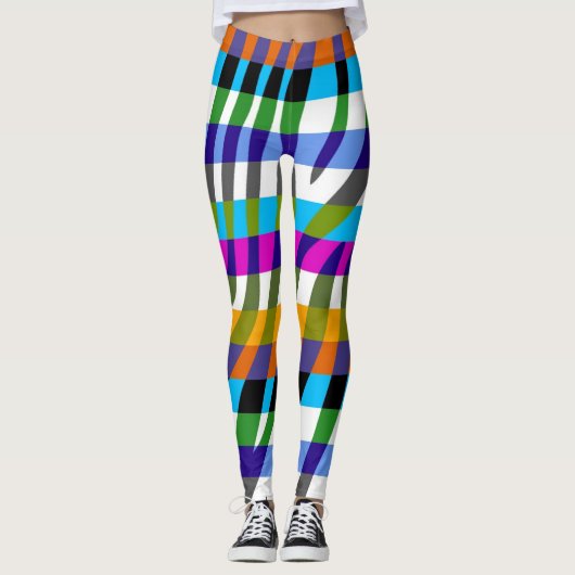 Moderne Zebra Print Pattern #10 Leggings (Voorkant)