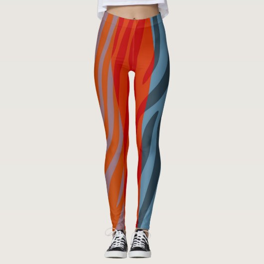 Moderne Zebra Print Pattern #20 Leggings (Voorkant)