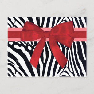 Moderne zebra streep dierprint patroon briefkaart