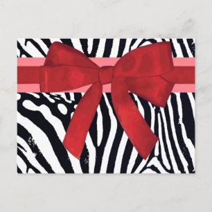 Moderne zebra streep dierprint patroon briefkaart