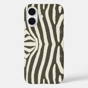 Moderne zebra streep dierprint patroon iPhone 16 hoesje
