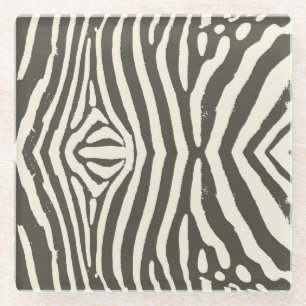 Moderne zebra streep dierprint patroon glazen onderzetter