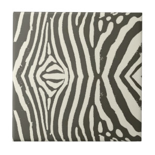 Moderne zebra streep dierprint patroon tegeltje