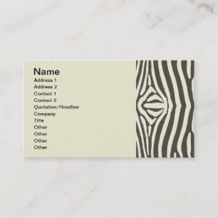 Moderne zebra streep dierprint patroon visitekaartje