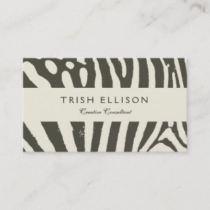 Moderne zebra streep dierprint patroon visitekaartje