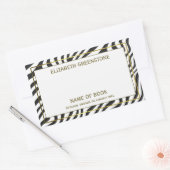 Moderne Zebra Stripe Auteur Handtekening Boekplaat Rechthoekige Sticker (Envelop)