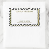 Moderne Zebra Stripe Auteur Handtekening Boekplaat Rechthoekige Sticker (Tas)
