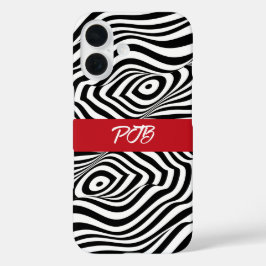 Moderne Zebra Stripe iPhone Case – Vetgedrukte Mon