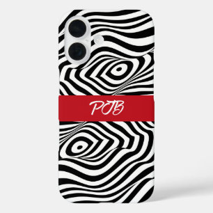 Moderne Zebra Stripe iPhone Case – Vetgedrukte Mon