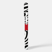 Moderne Zebra Stripe iPhone Case – Vetgedrukte Mon (Achterkant / Links)