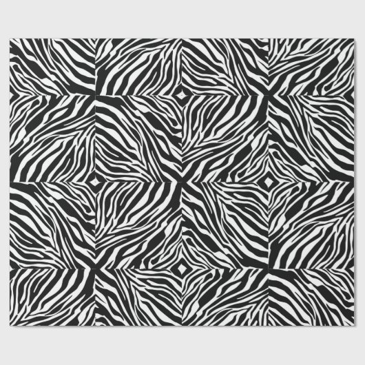 Moderne Zebra Stripes Black en White Cool Abstract Cadeaupapier (Vlak)