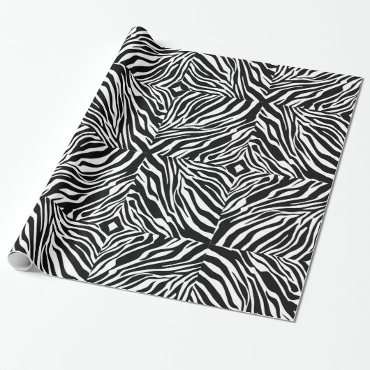 Moderne Zebra Stripes Black en White Cool Abstract Cadeaupapier (Uitgerold)