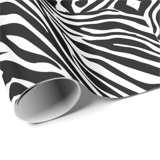 Moderne Zebra Stripes Black en White Cool Abstract Cadeaupapier (Rol Hoek)