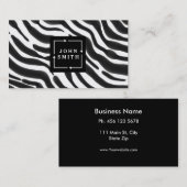 Moderne Zebra Stripes Black en White Cool Abstract Visitekaartje (Voorkant / Achterkant)