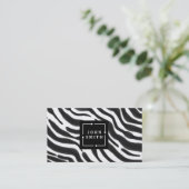 Moderne Zebra Stripes Black en White Cool Abstract Visitekaartje (Staand voorkant)