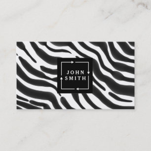Moderne Zebra Stripes Black en White Cool Abstract Visitekaartje