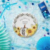 Moderne Zebra White Pumpkin - Baby shower voor zon Papieren Bordje (Feest)