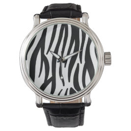 Moderne zebraprint horloge - Krachtige abstracte s