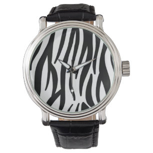 Moderne zebraprint horloge - Krachtige abstracte s