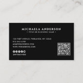 Moderne Zebraprint Zwart & Wit QR-code & Sociale m Visitekaartje (Achterkant)