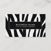 Moderne Zebraprint Zwart & Wit QR-code & Sociale m Visitekaartje (Voorkant)